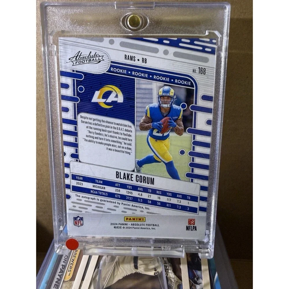 2024 Absolute Rookies Blake Corum #168 Spectrum Signatures Auto /299 Rams🔥🔥